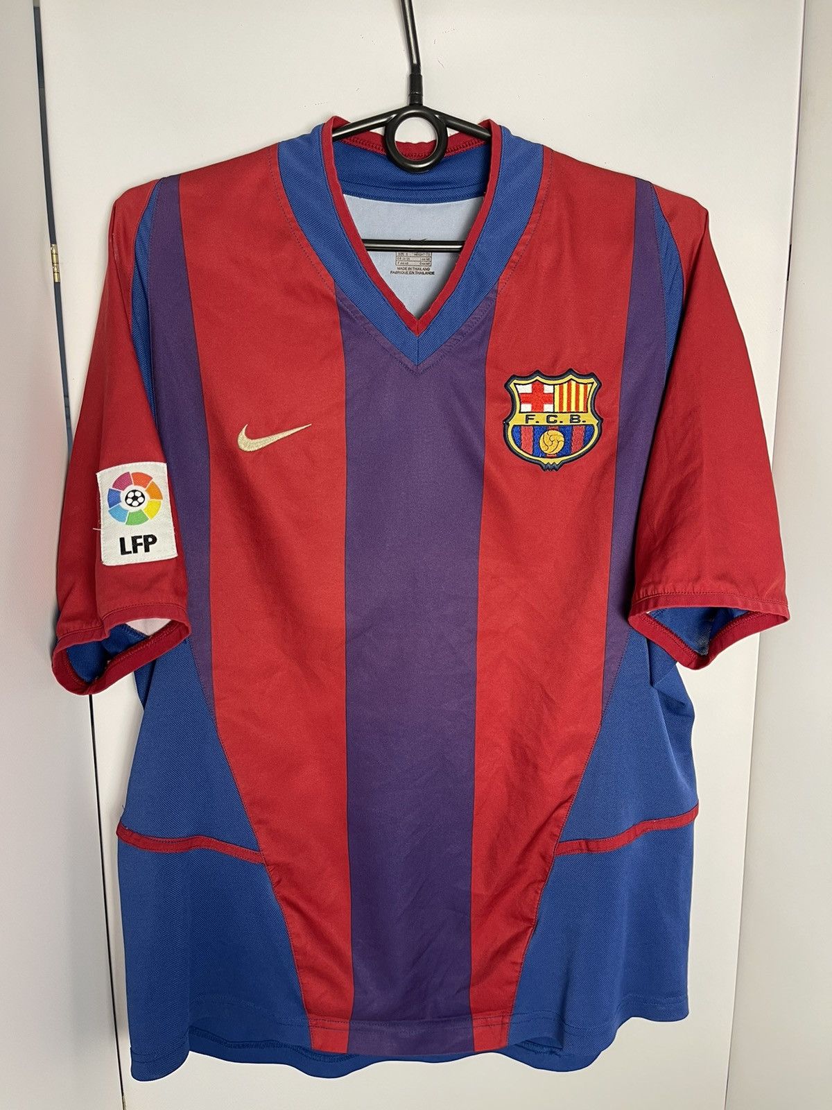 Vintage Nike Barcelona soccer jersey striped total 90 size S