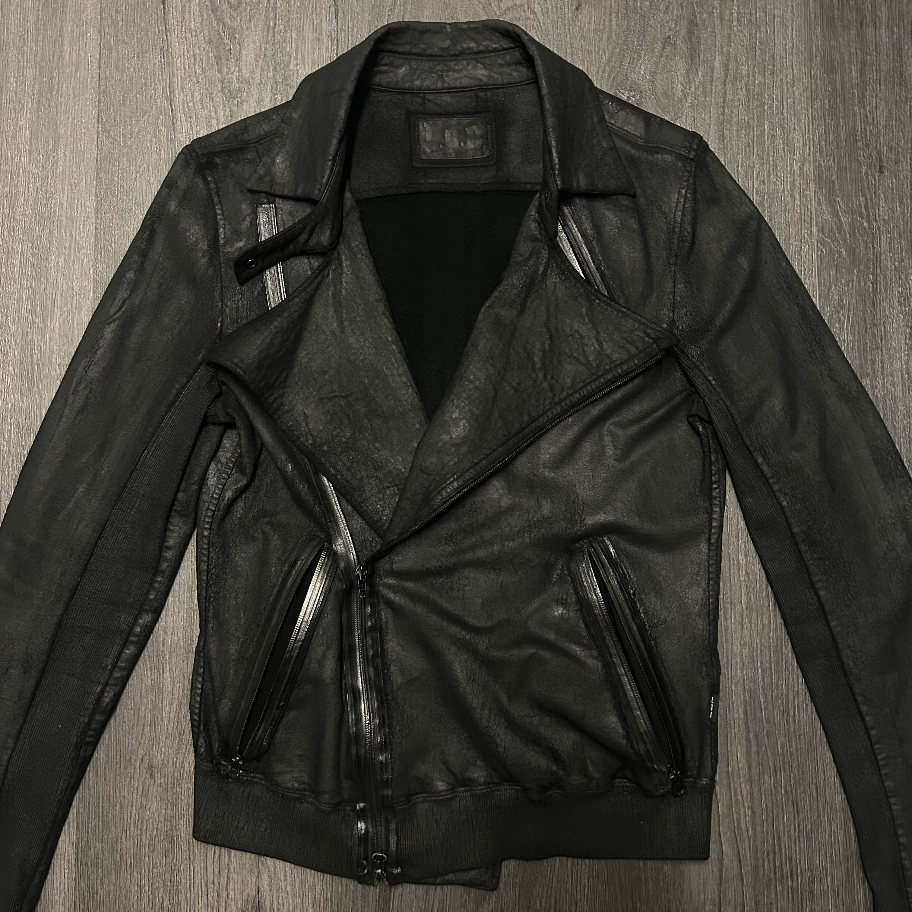 Le Grande Bleu (L.G.B.) l.g.b. waxed cotton biker jacket Size US S / EU 44-46 / 1 - 2 Thumbnail