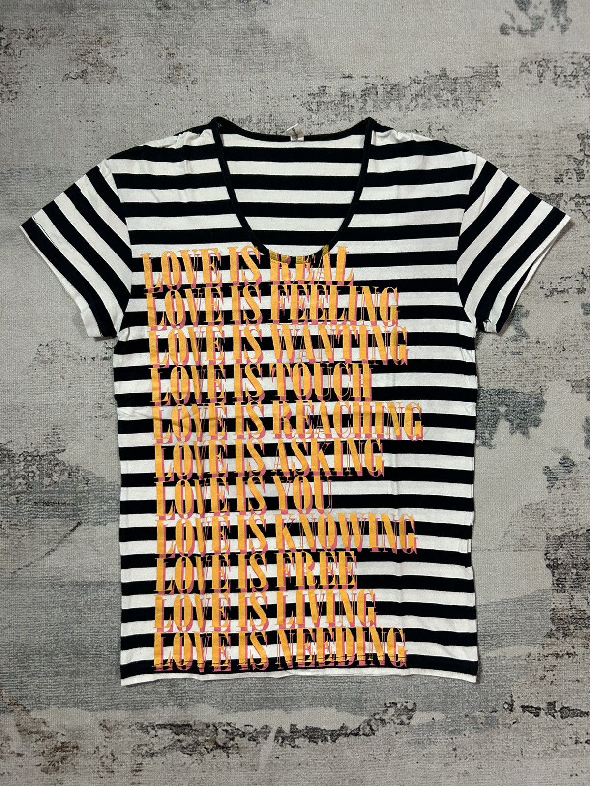Gothic Y2k Japanese Poem Stripe Tshirt