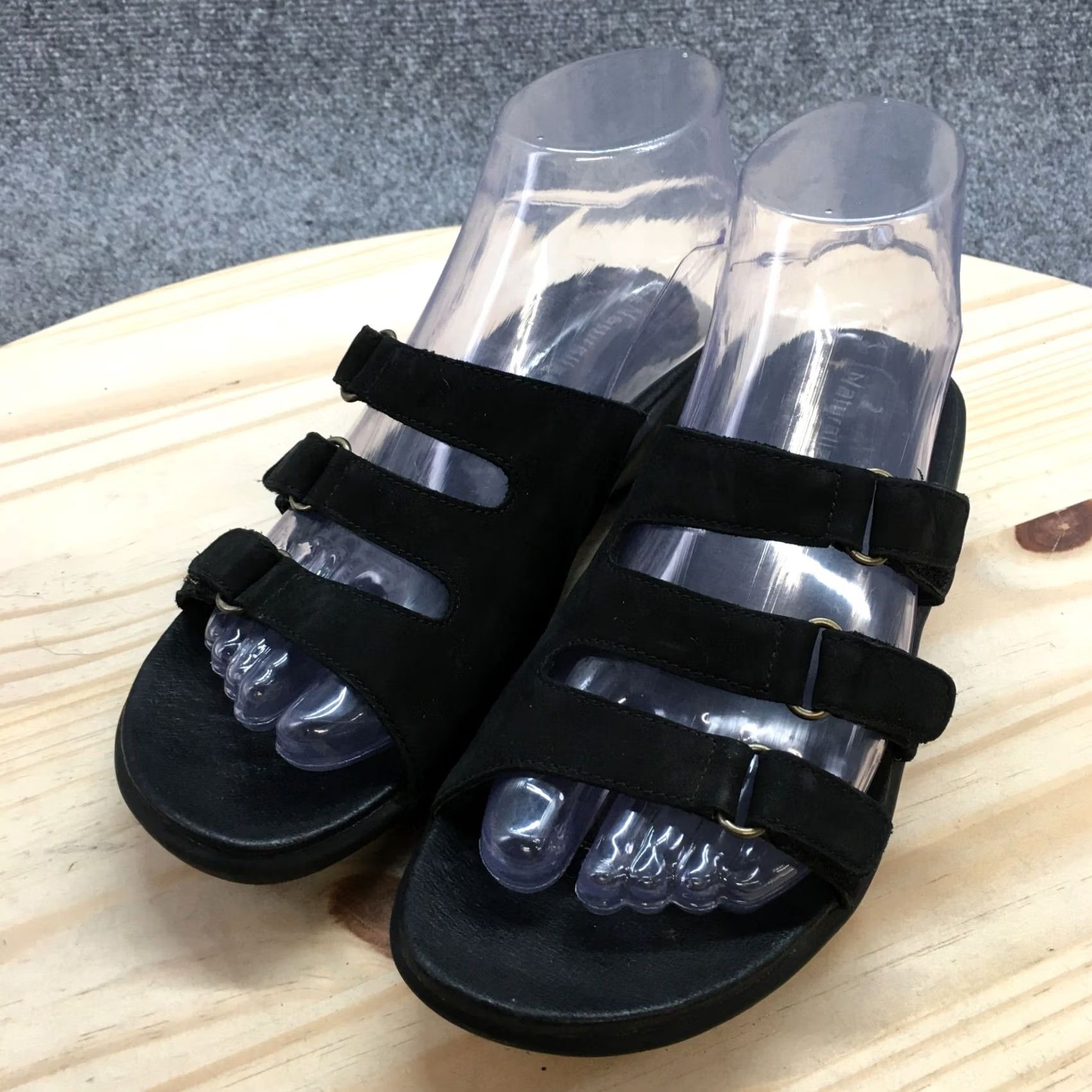 Naturalizer Naturalizer Sandal Womens 6.5W Black Easy Street Open Toe Slip-On Casual Suede Size US 7 / IT 37 - 3 Thumbnail