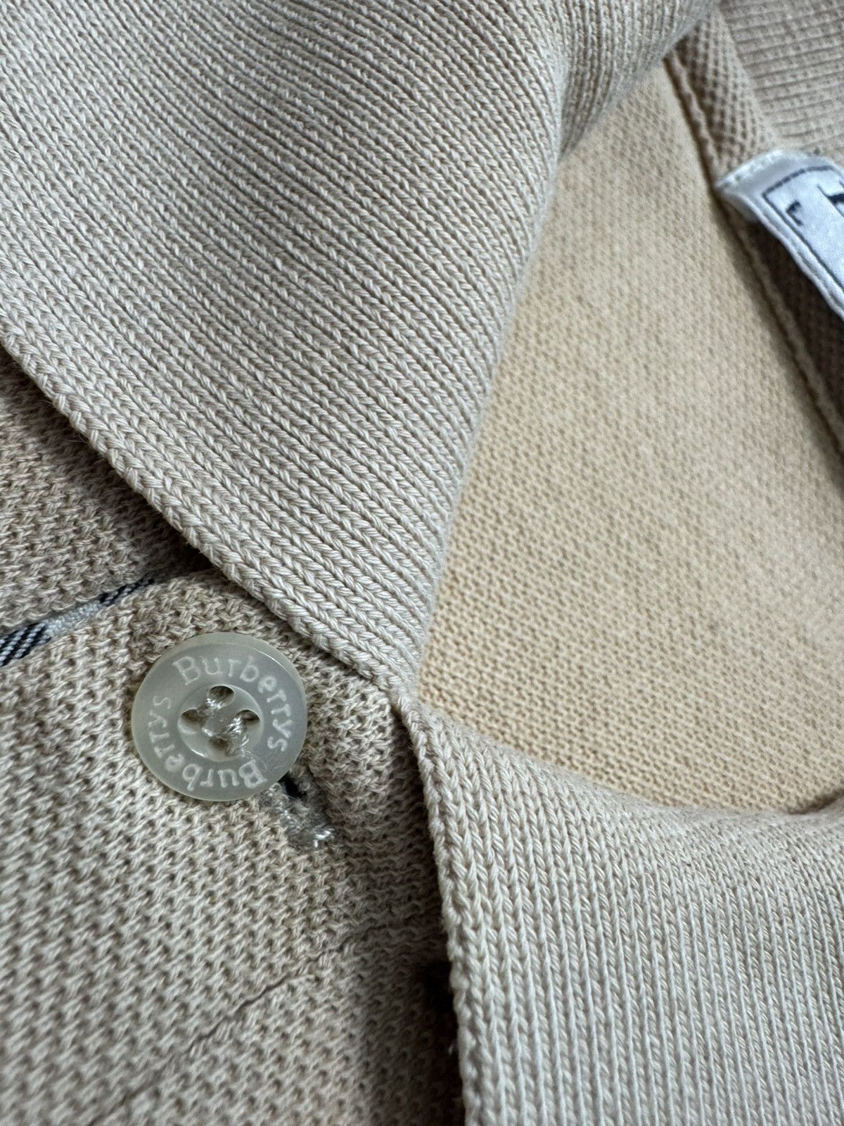 Burberry Burberrys Luxury Polo T-Shirt Vintage 90’s Beige Old Money Size US L / EU 52-54 / 3 - 8 Thumbnail