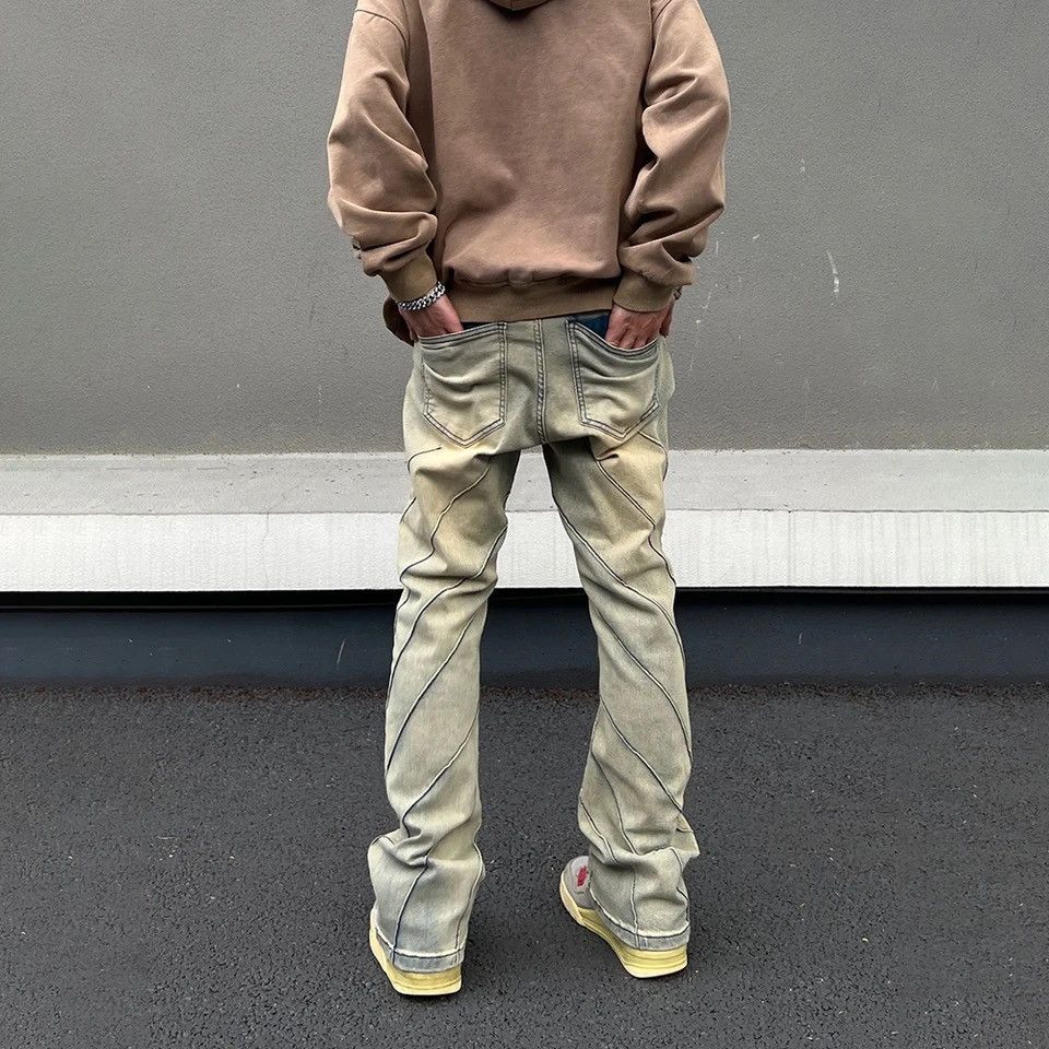 Vintage Slim Jeans for Men Street Fashion Y2k Denim Pants Size US 32 / EU 48 - 2 Thumbnail