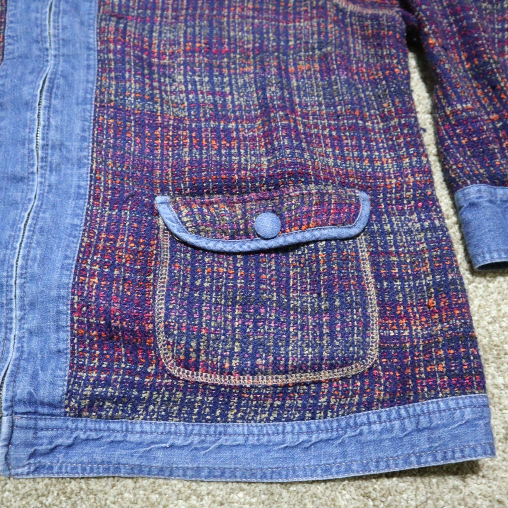 Vintage Vintage Koret Denim Blue Medium Zip Up Jacket Boho Women's Size 20w 90s Size 3XL / US 20-22 - 3 Thumbnail