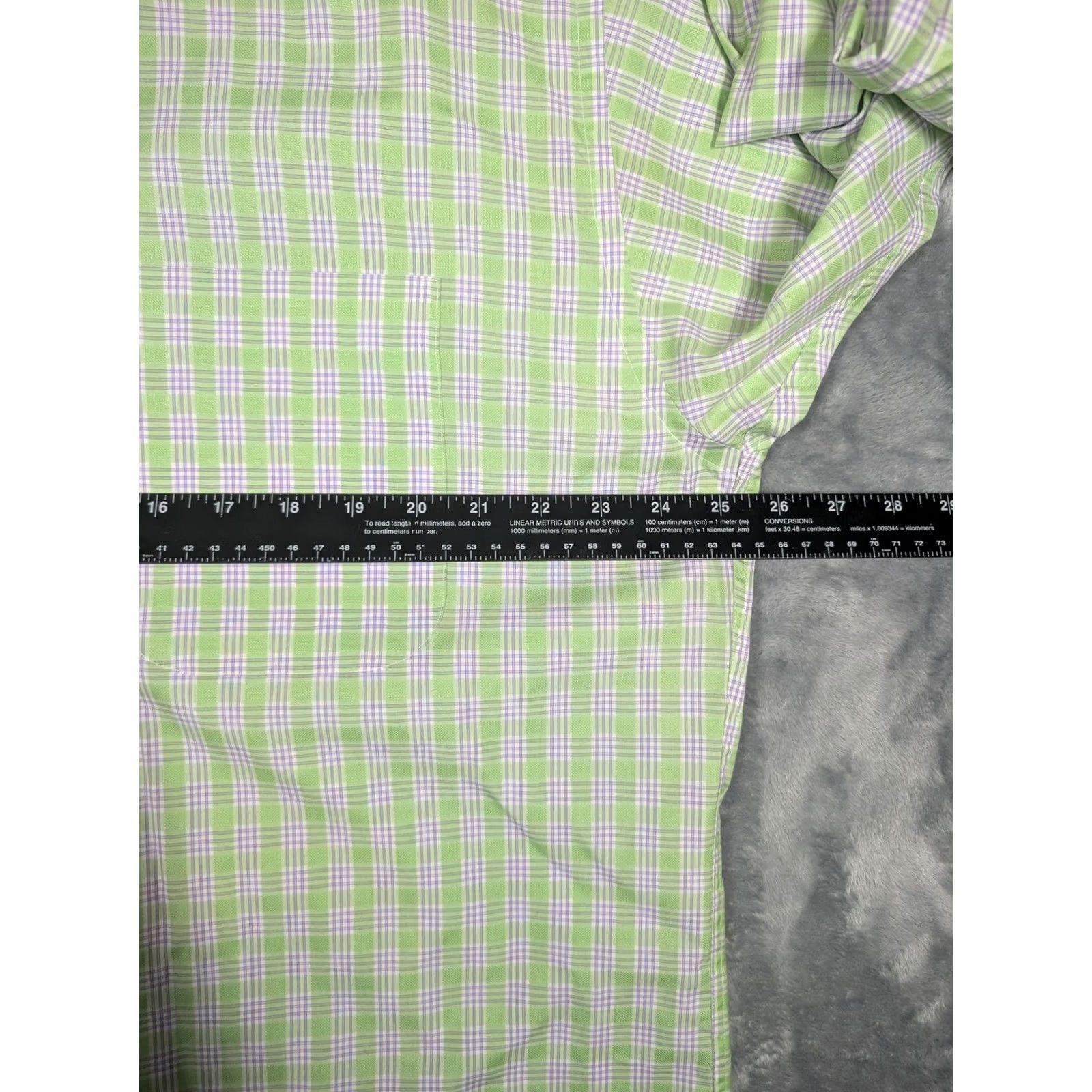 Vintage Gitman Gold Dress Shirt Mens Large Green Plaid Button-Down Long Sleeve Made USA Regular Fit Mens Large Green Plaid Shirt Size 42R - 3 Thumbnail