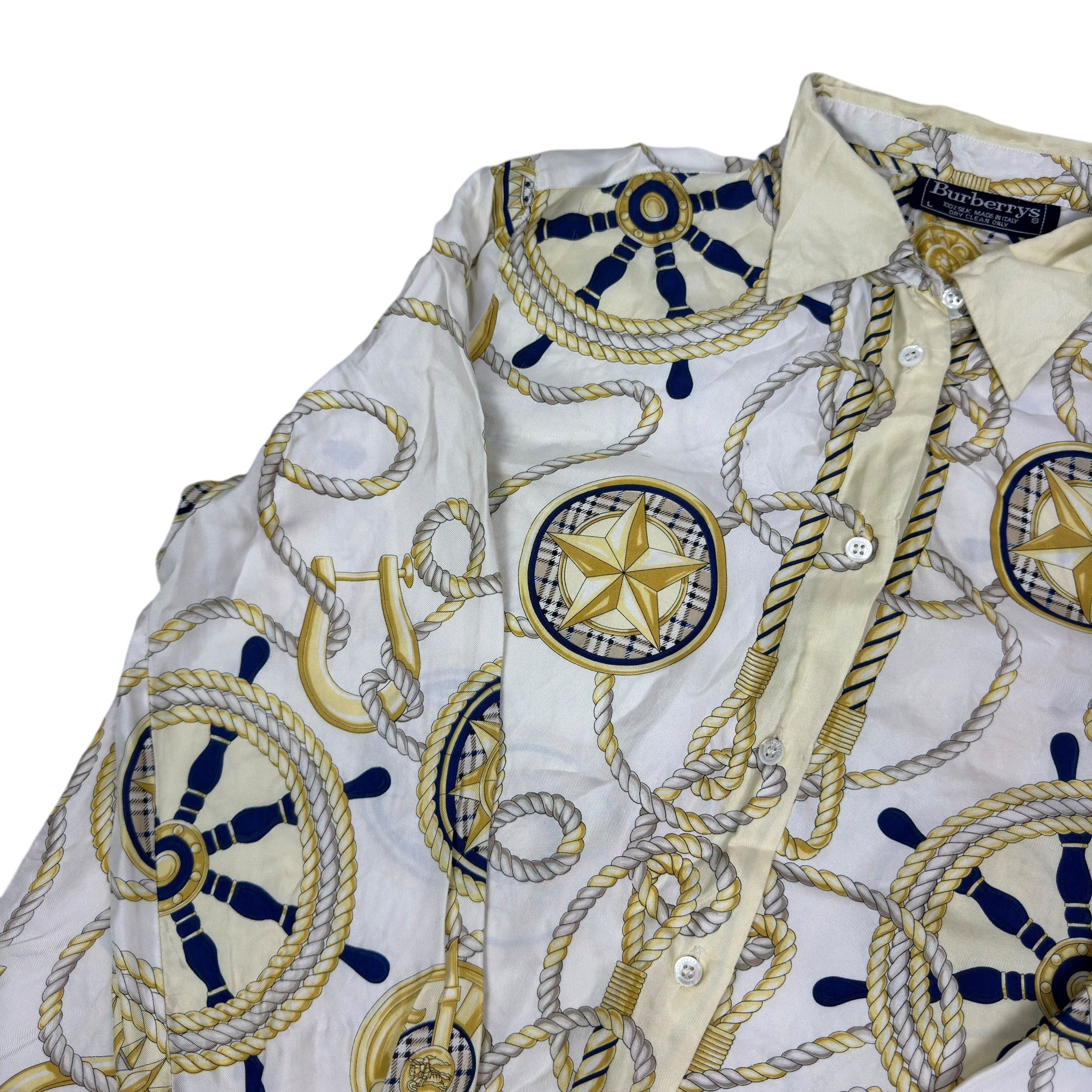 Burberry Vintage Burberry Women's Multi Silk Printed Collared Shirt Size M / US 6-8 / IT 42-44 - 3 Thumbnail