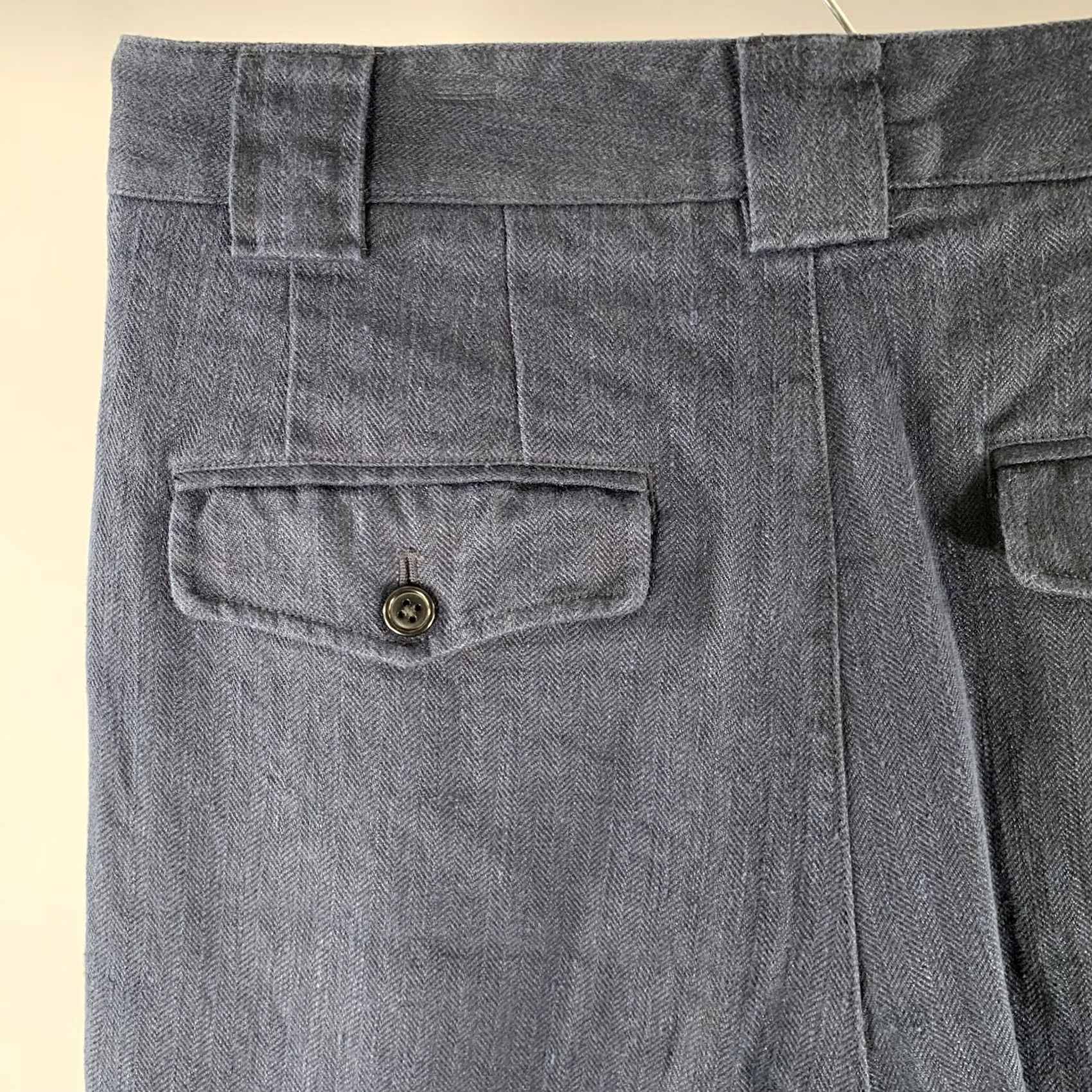 Alex Mill ALEX MILL Pants Size 32 Navy Linen Herringbone Pleated Casual Size US 32 / EU 48 - 3 Thumbnail
