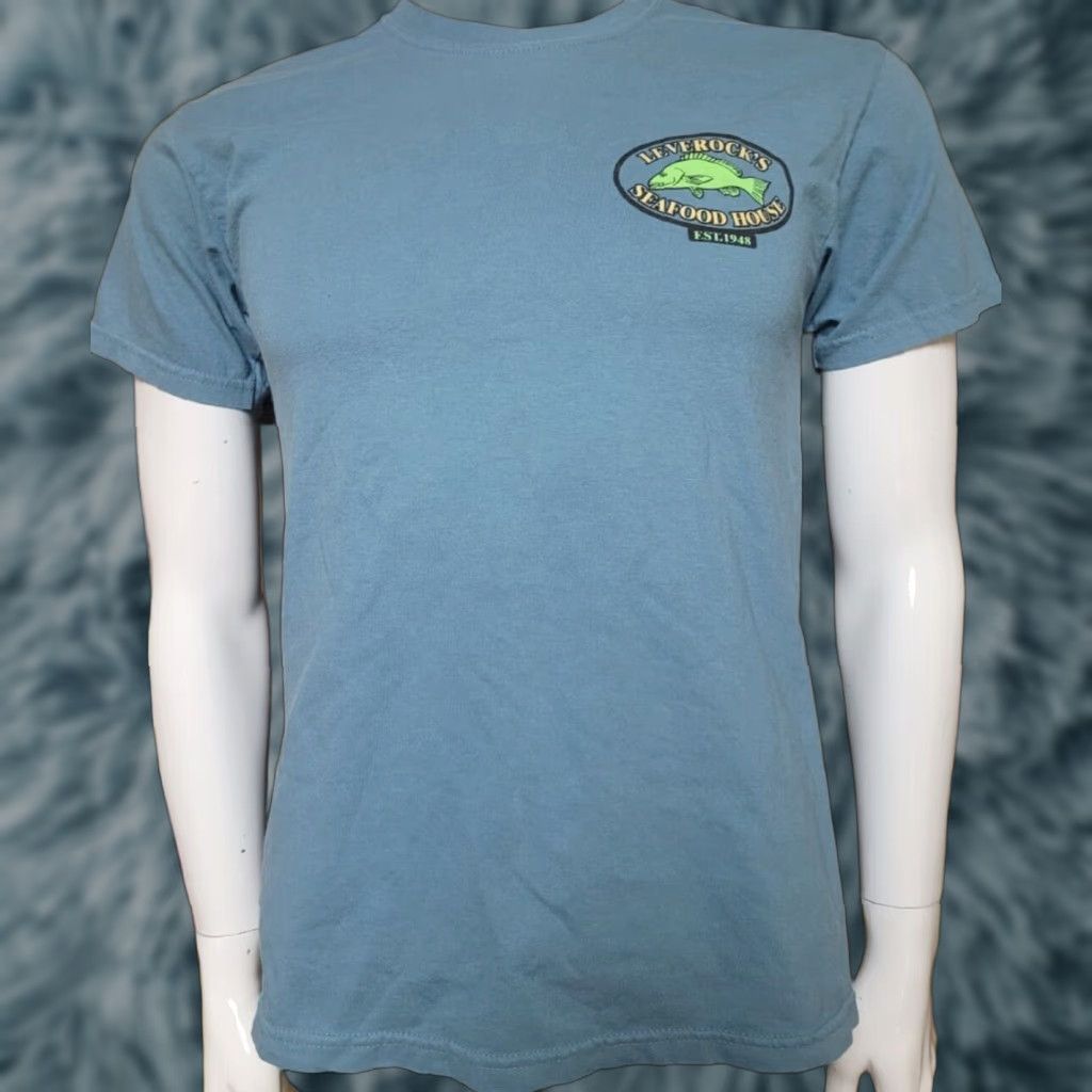 Gildan Leverocks Seafood House T Shirt Small Men S Blue Gildan 100% Cotton Graphic Tee Bar Restaurant Florida Fish Vintage Placida FL Shirts Size US S / EU 44-46 / 1 - 1 Thumbnail