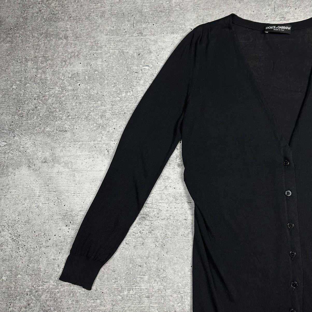 Dolce & Gabbana DOLCE GABBANA Black Button-Up V-neck Cardigan Size M / US 6-8 / IT 42-44 - 2 Thumbnail