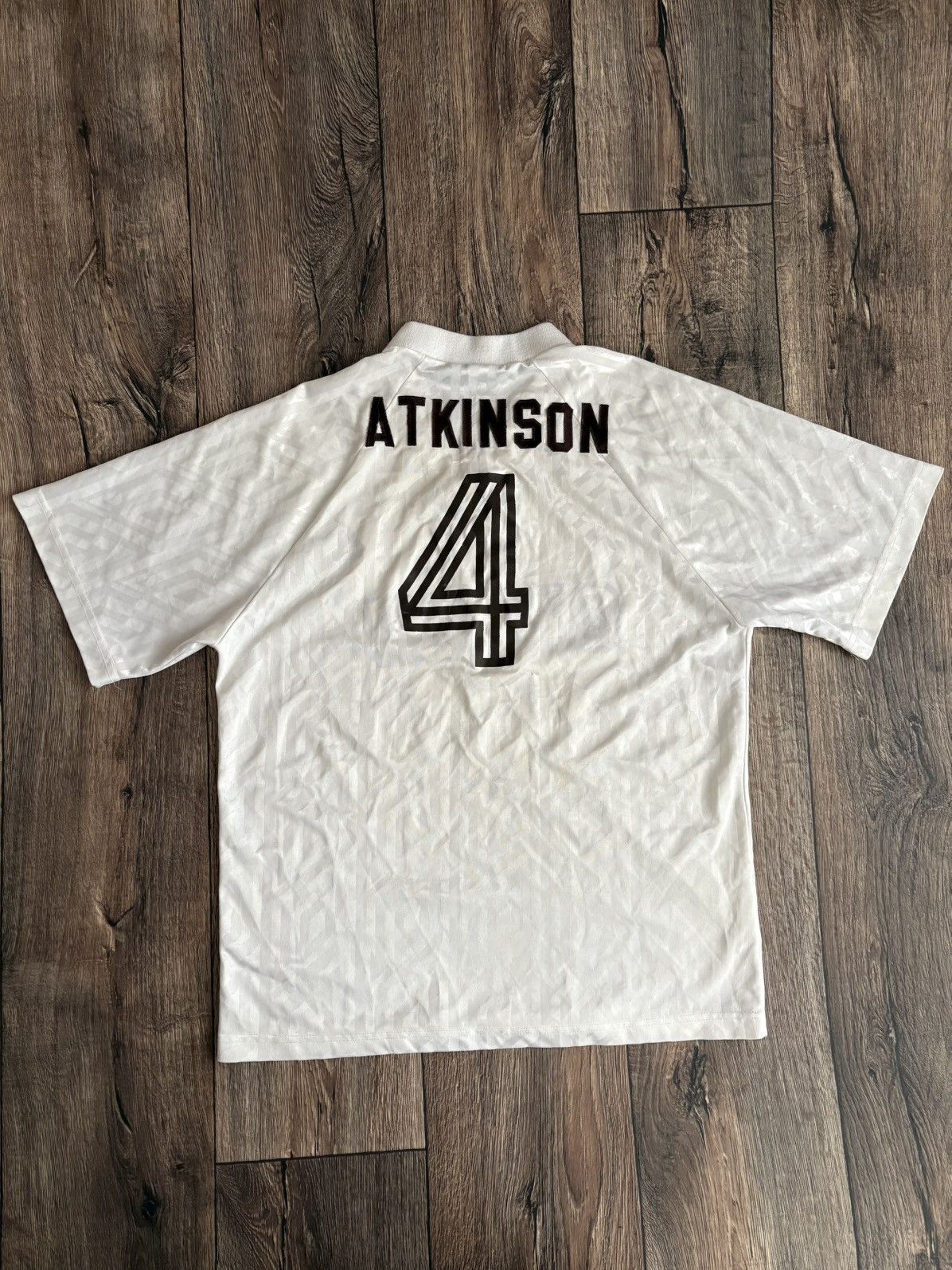 Vintage Vintage 90s UMBRO Quincy University #4 Atkinson Match Worn Size US XL / EU 56 / 4 - 16 Thumbnail