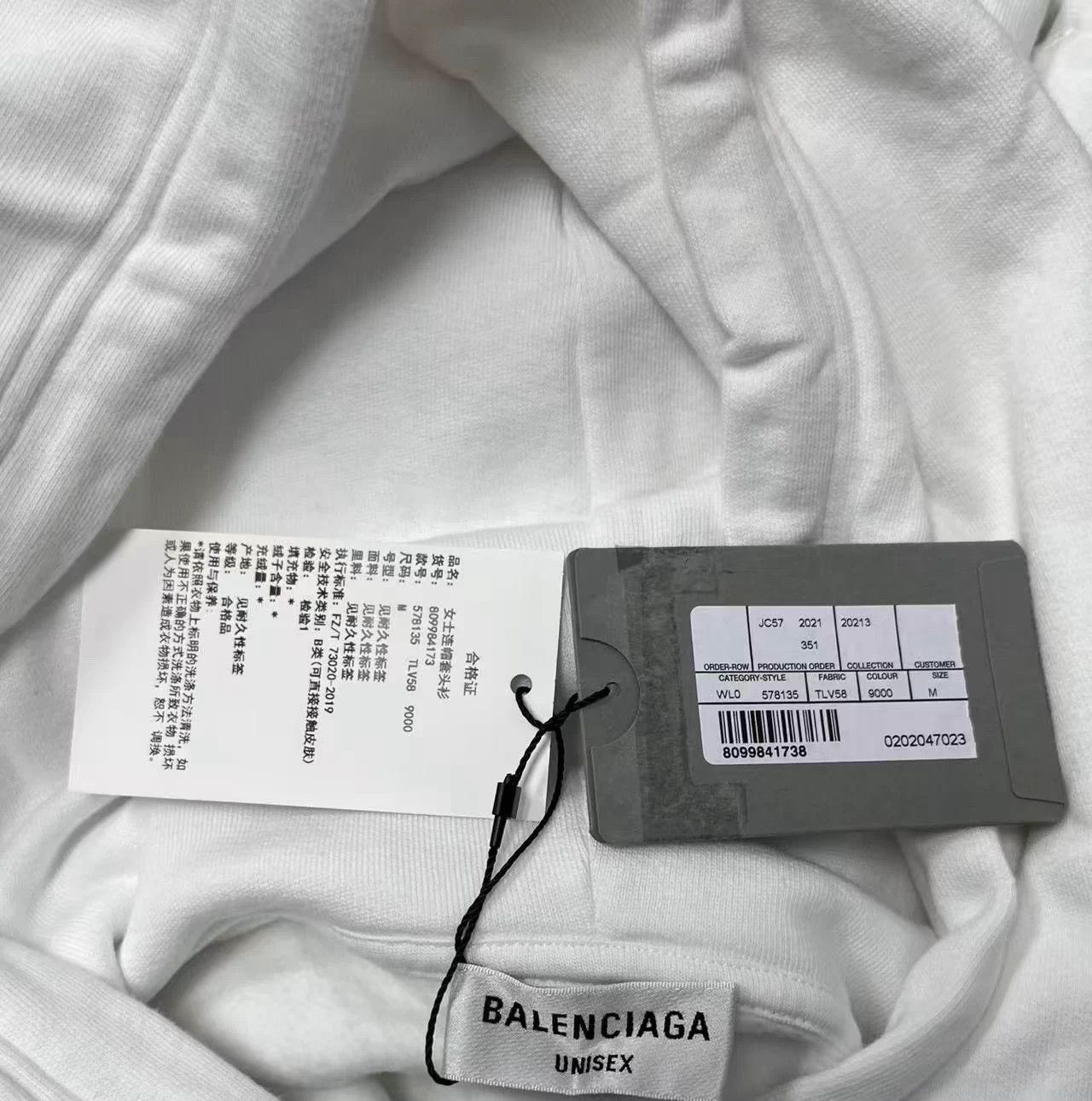 Balenciaga Balenciaga White Graphic Print Long Sleeve Hoodie M Size US M / EU 48-50 / 2 - 5 Thumbnail