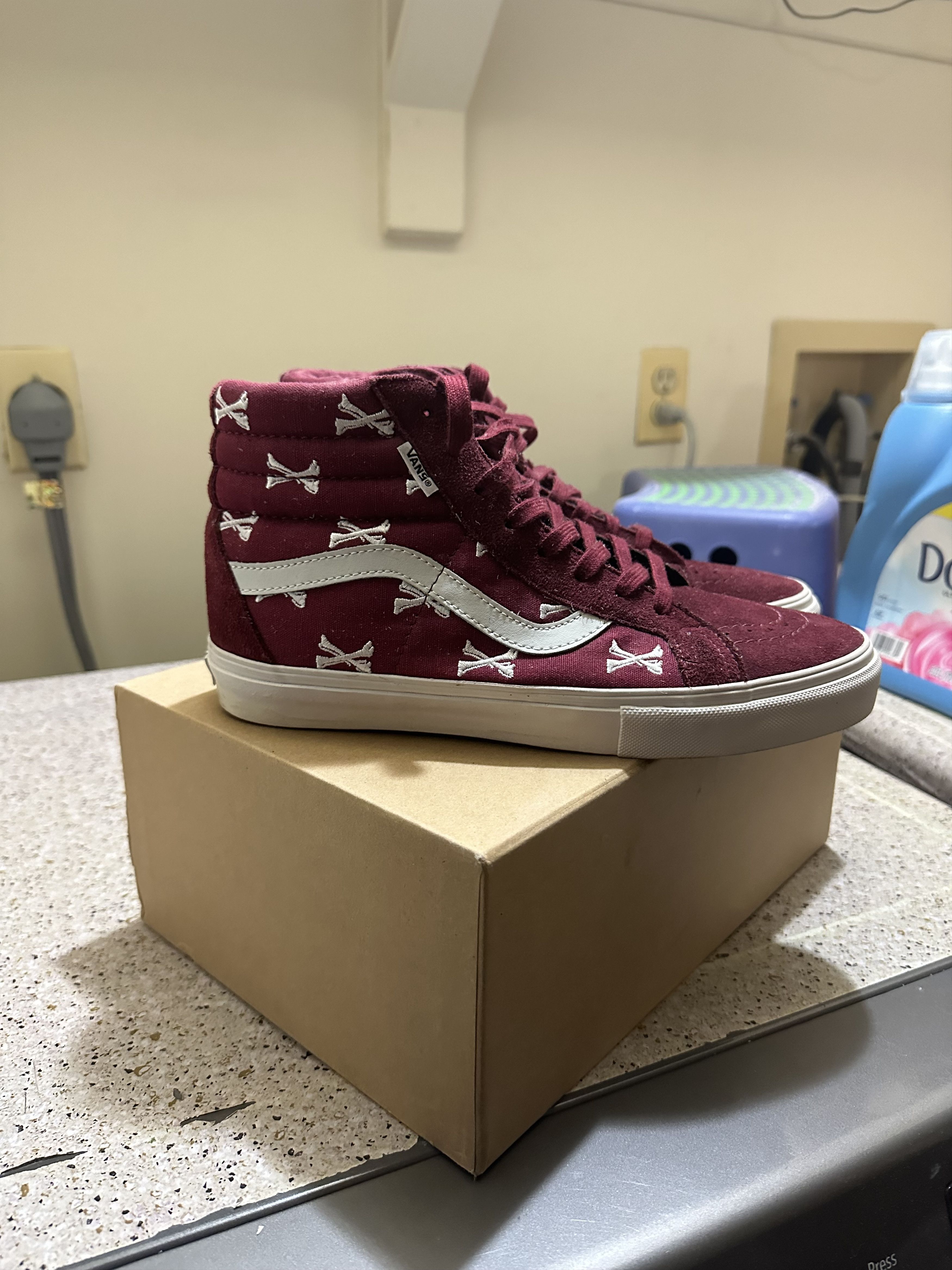 image of Vans X Wtaps Sk8 Hi Size. 8.5 Shoes in Burgundy, Men's