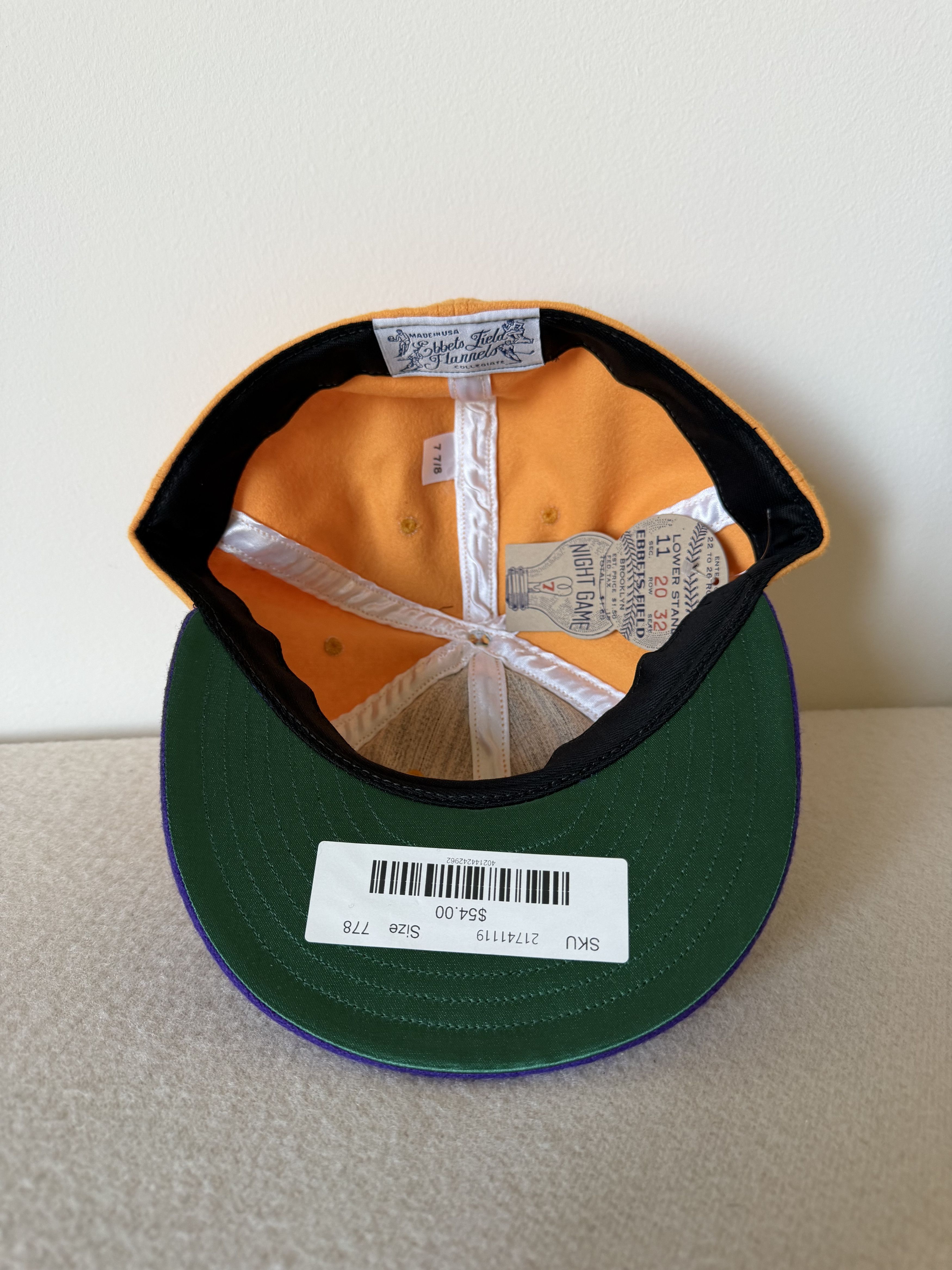 Ebbets Field Flannels 7 7/8 Ebbets University Washington 1936 Rowing Team Hat Size ONE SIZE - 5 Thumbnail