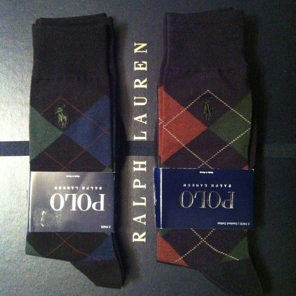 Polo Ralph Lauren 2 DOUBLE POLO RALPH LAUREN MENS NEW DRESS SOCKS SIZE: 6-12 Size ONE SIZE - 1 Thumbnail
