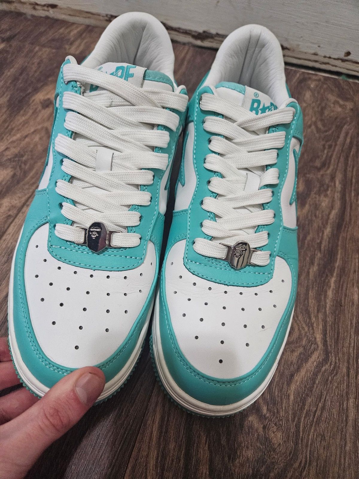 Bape Teal White M1 Bapesta Sneakers Size US 10 / EU 43 - 6 Thumbnail