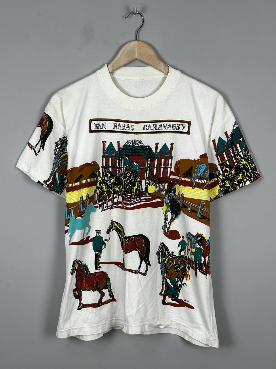 Vintage 90s Vintage Western AOP Singe Stitch T Shirt Boxy Fit Size US L / EU 52-54 / 3 - 1 Thumbnail