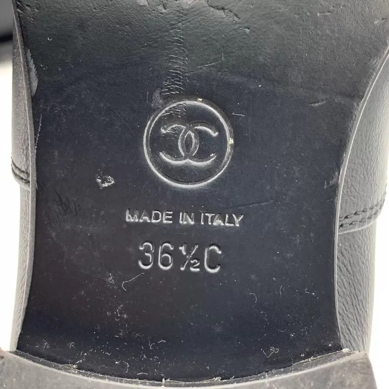 Chanel Chanel Black leather stitched round toe casual boots Size US 6 / IT 36 - 6 Thumbnail