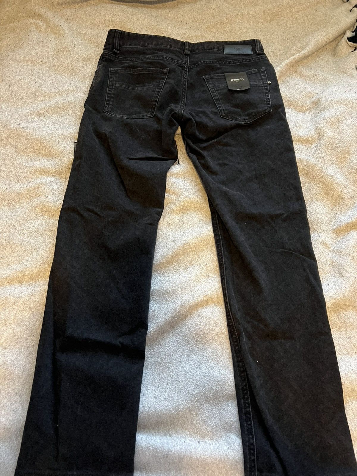 Fendi Fendi Black Logo Jeans Size US 31 - 4 Thumbnail