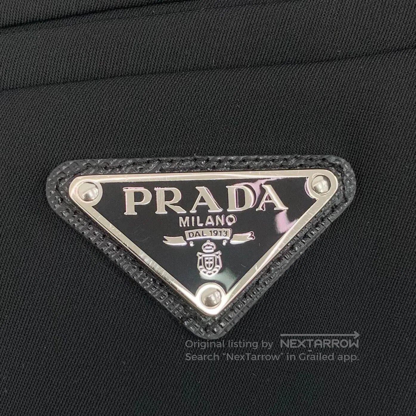 Prada Prada Black Triangle Logo Pleated Collar Semi-Zip Short Sl Size XS / US 0-2 / IT 36-38 - 6 Thumbnail