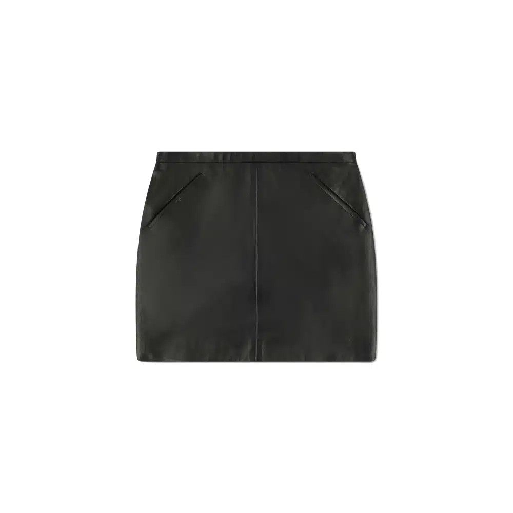 Tom Ford o1loc1c1124 GCL824 Lamb Leather Mini Skirt in Black Size 26" / US 2 / IT 38 - 1 Preview