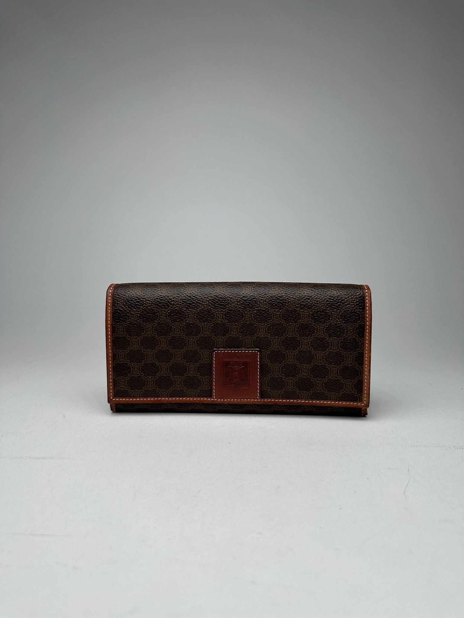 Celine Vintage monogram Leather Wallet Brown Size ONE SIZE - 1 Thumbnail