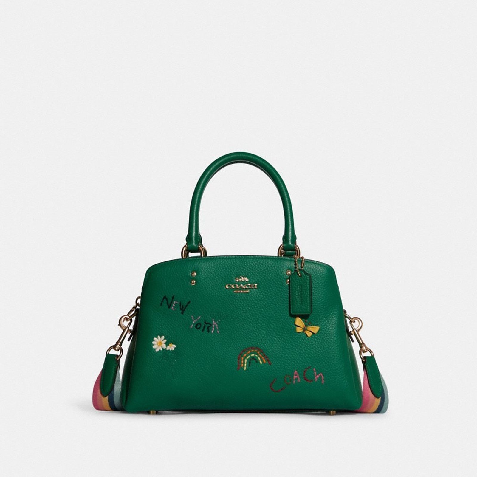 Coach Coach C8364 Mini Lillie Carryall Diary Embroidery Green Size ONE SIZE - 6 Thumbnail