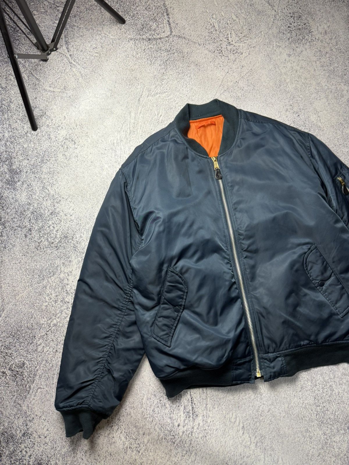 Alpha Industries Vintage Blue Reversible Bomber Jacket MA1 USA Y2K Size US XXL / EU 58 / 5 - 4 Thumbnail