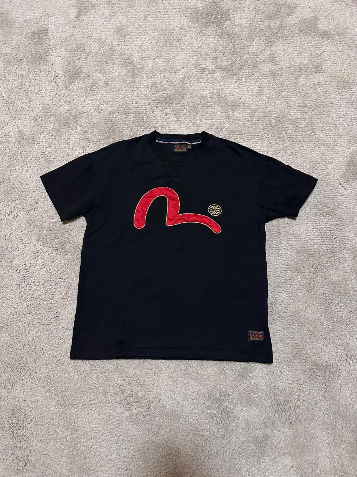 Evisu Womens Evisu Black Cotton T-Shirt Sz M Size M / US 6-8 / IT 42-44 - 1 Thumbnail