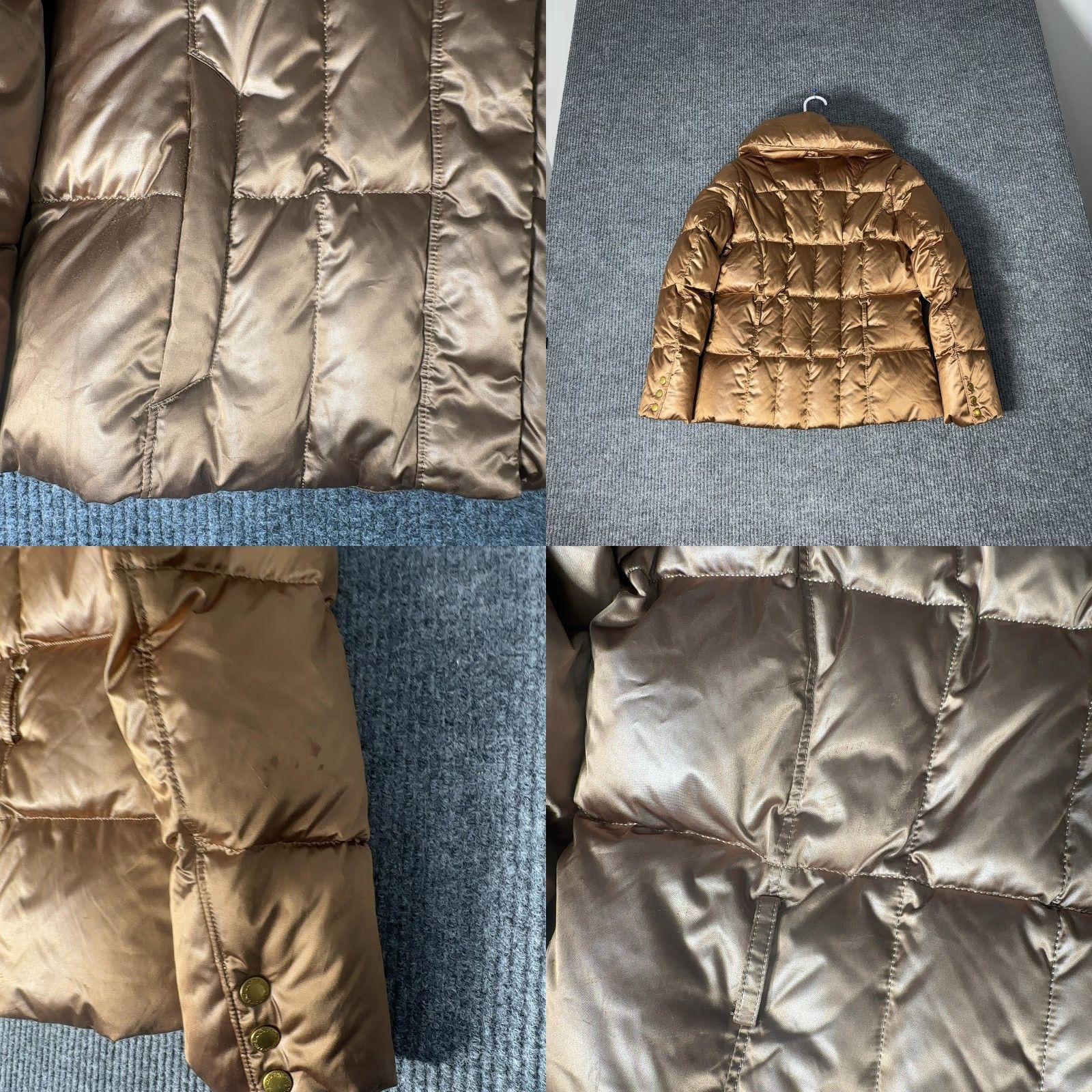Lands' End Lands' End Puffer Jacket Womens S Brown Metallic Down Insulated Quilted Gold Winter Size S / US 4 / IT 40 - 8 Thumbnail