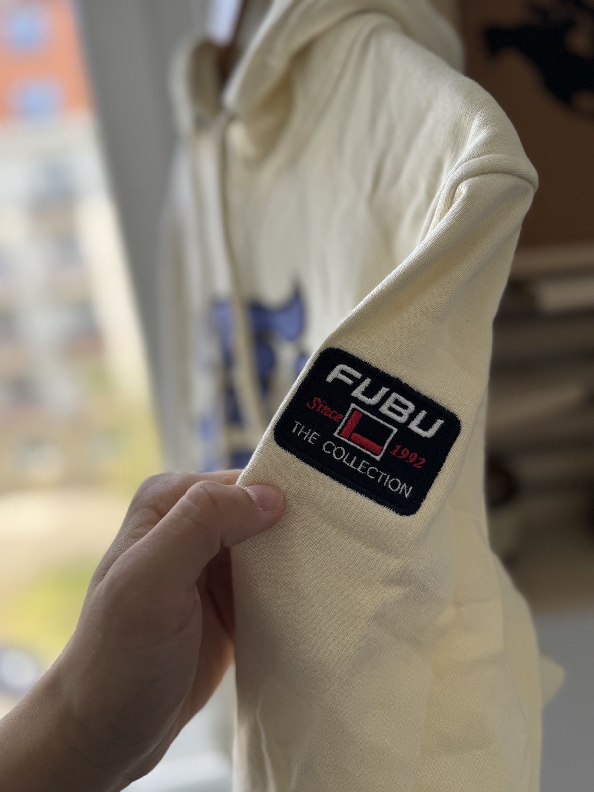 Fubu Fubu Hoodie 05 Big Logo Beige Vintage Size US S / EU 44-46 / 1 - 9 Thumbnail