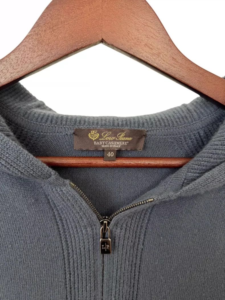 Loro Piana LORO PIANA Female pure color cashmere baby hooded knit swe Size S / US 4 / IT 40 - 5 Thumbnail