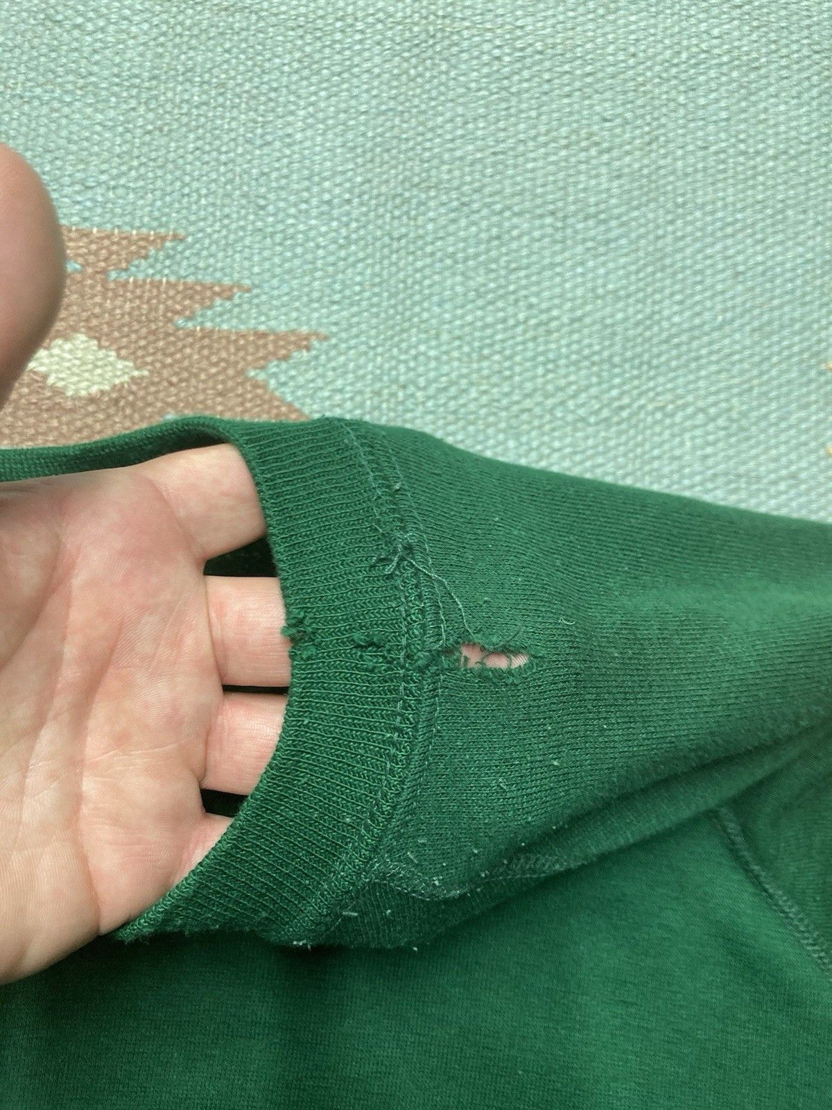 Vintage 70s crewneck sweatshirt forest green blank distressed XXL Size US XXL / EU 58 / 5 - 9 Thumbnail