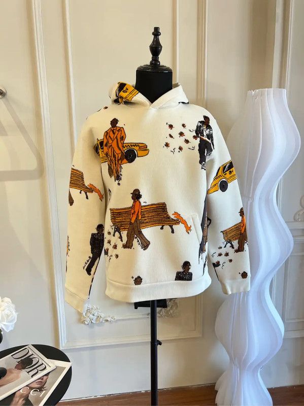 Louis Vuitton White Cotton Men's Knit Sweater 0089