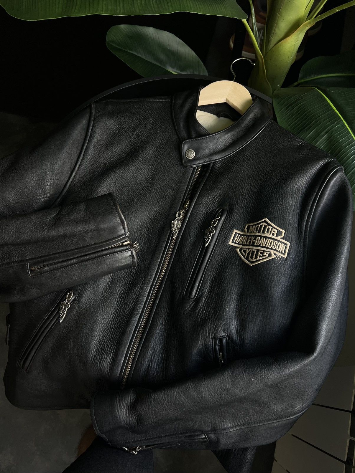 Harley Davidson Harley-Davidson Vintage Leather Jacket Size L USA Black Size US L / EU 52-54 / 3 - 5 Thumbnail