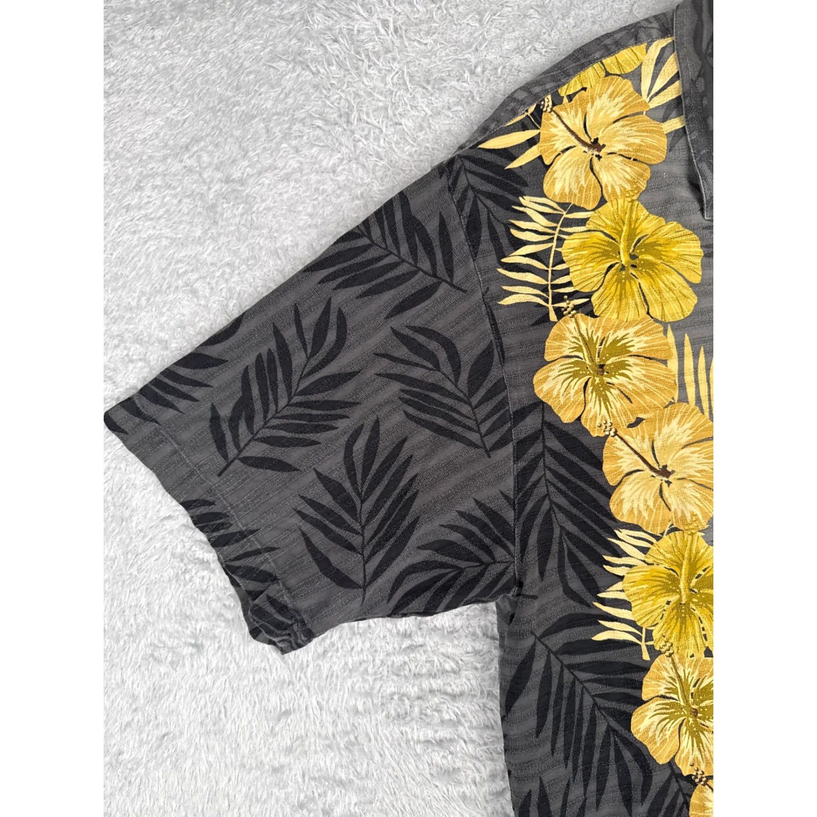 Tommy Bahama Tommy Bahama Shirt Men Extra Large Gray Yellow Floral Silk Hawaiian Button Beach Size US XL / EU 56 / 4 - 3 Thumbnail