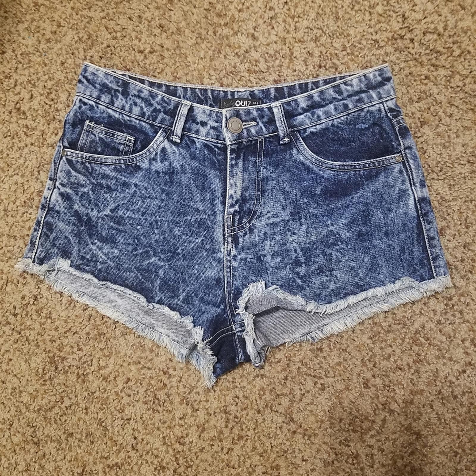Quiksilver Quiz Denim Blue Distressed Shorts Size 10 Size 32" / US 10 / IT 46 - 1 Thumbnail