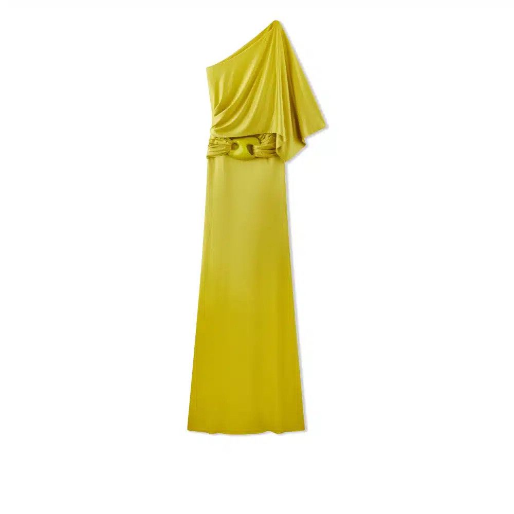 Tom Ford o1loc1c0625 ABJ675 Viscose Jersey Evening Dress in Yellow Size S / US 4 / IT 40 - 1 Thumbnail