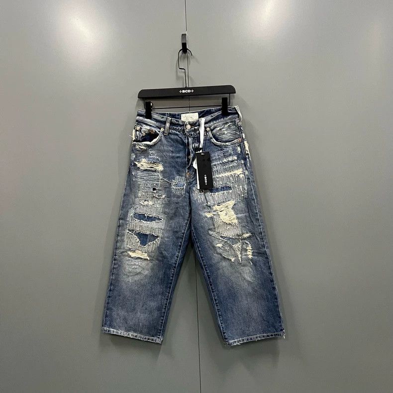 Givenchy Givenchy Logo Destroyed Straight Leg Pants Size 26 Size US 26 / EU 42 - 1 Thumbnail
