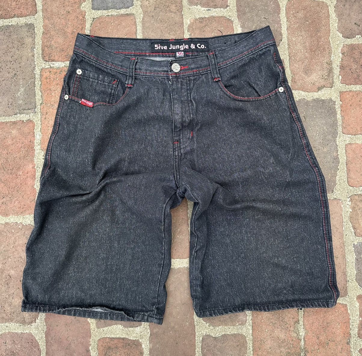 JNCO × Southpole × Vintage Vintage Y2K Black Jean Shorts Baggy Fit Size US 36 / EU 52 - 1 Thumbnail