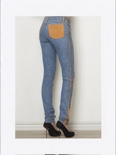 Acne Studios SS10 Acne Kex Biker Leather Strip Jeans Denim Patchwork west Size 28" / US 6 / IT 42 - 10 Thumbnail