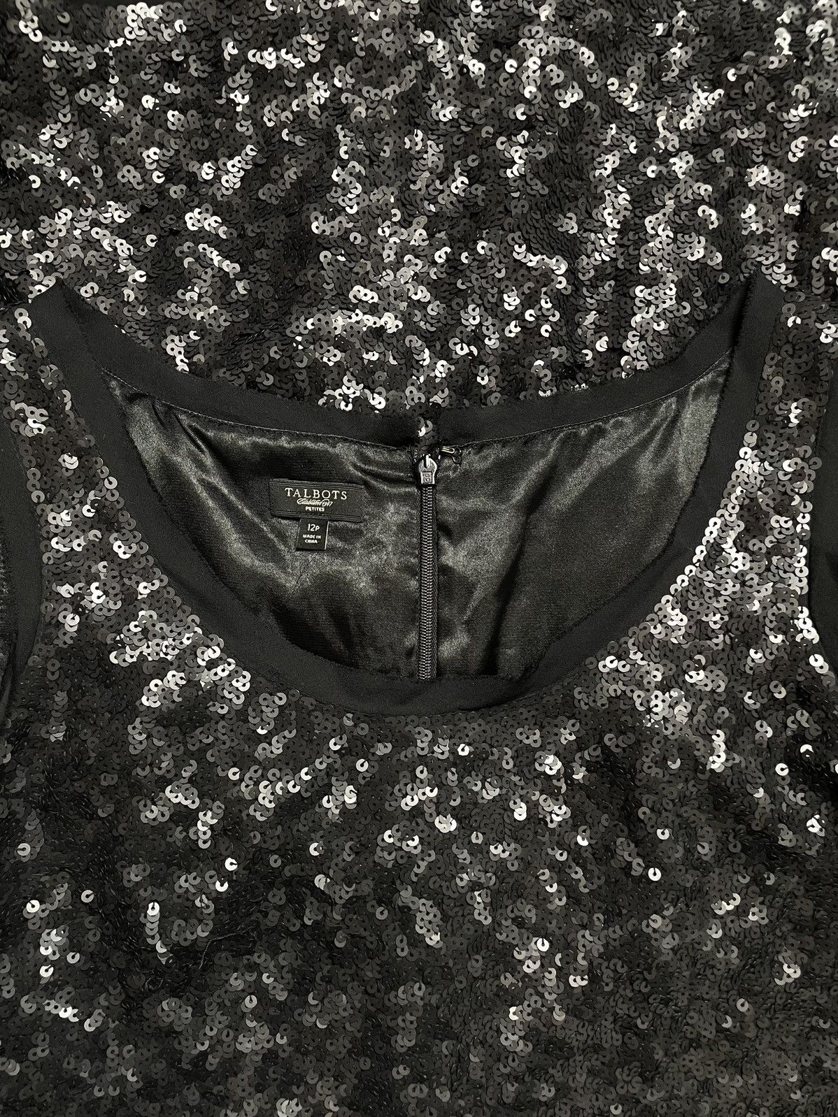 Talbots Black silk dress with sequins Size L / US 10 / IT 46 - 16 Thumbnail