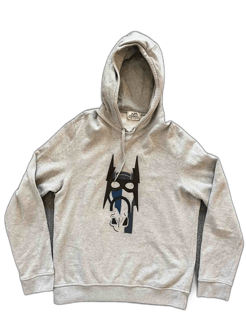 Hermes Hermes Gray Hooded Sweatshirt with Horse Print Size US XL / EU 56 / 4 - 1 Thumbnail