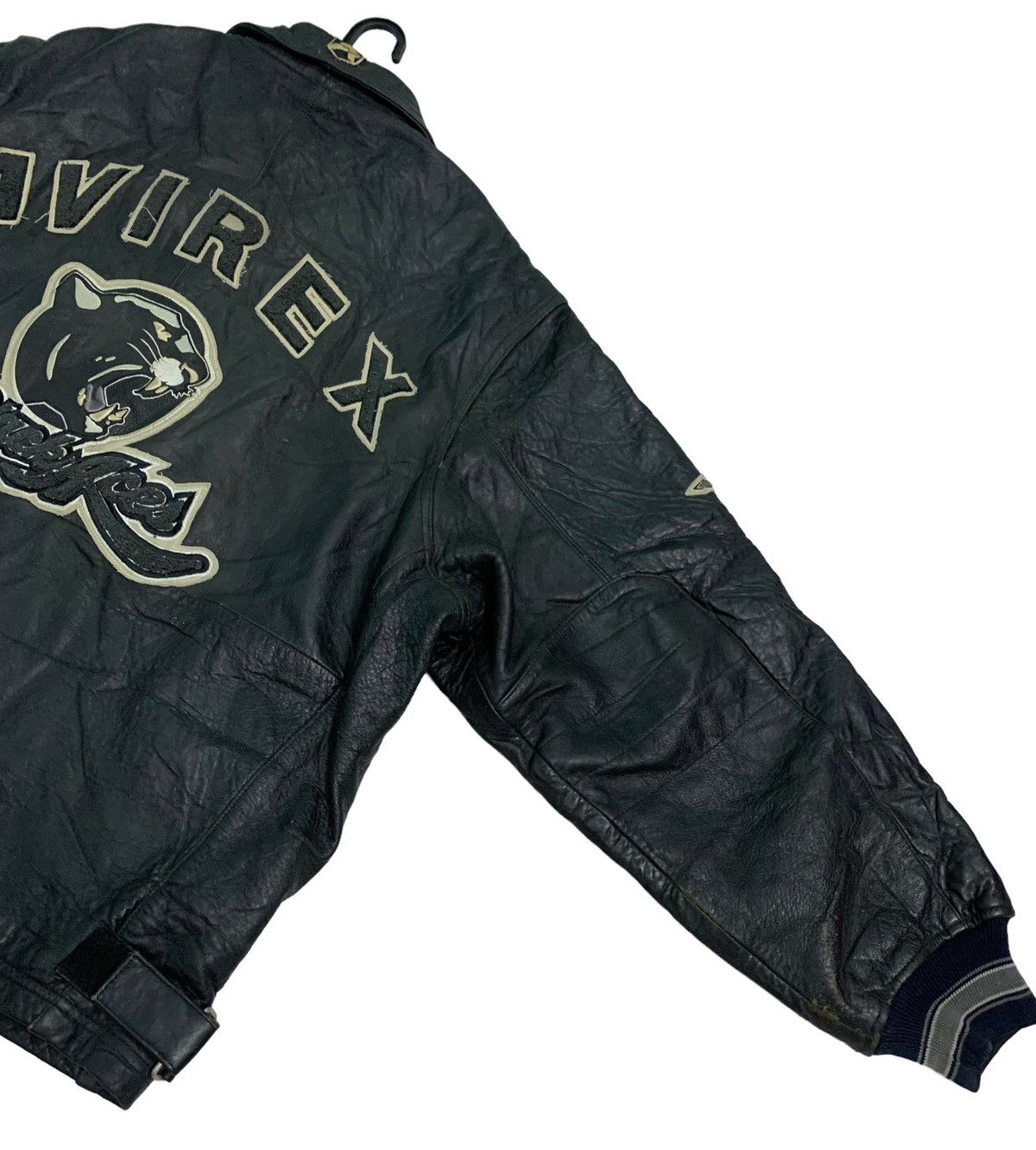 Avirex 🔥Vintage Avirex Black Aces (Oversized 3XL) Leather Jacket Size US XXL / EU 58 / 5 - 5 Thumbnail