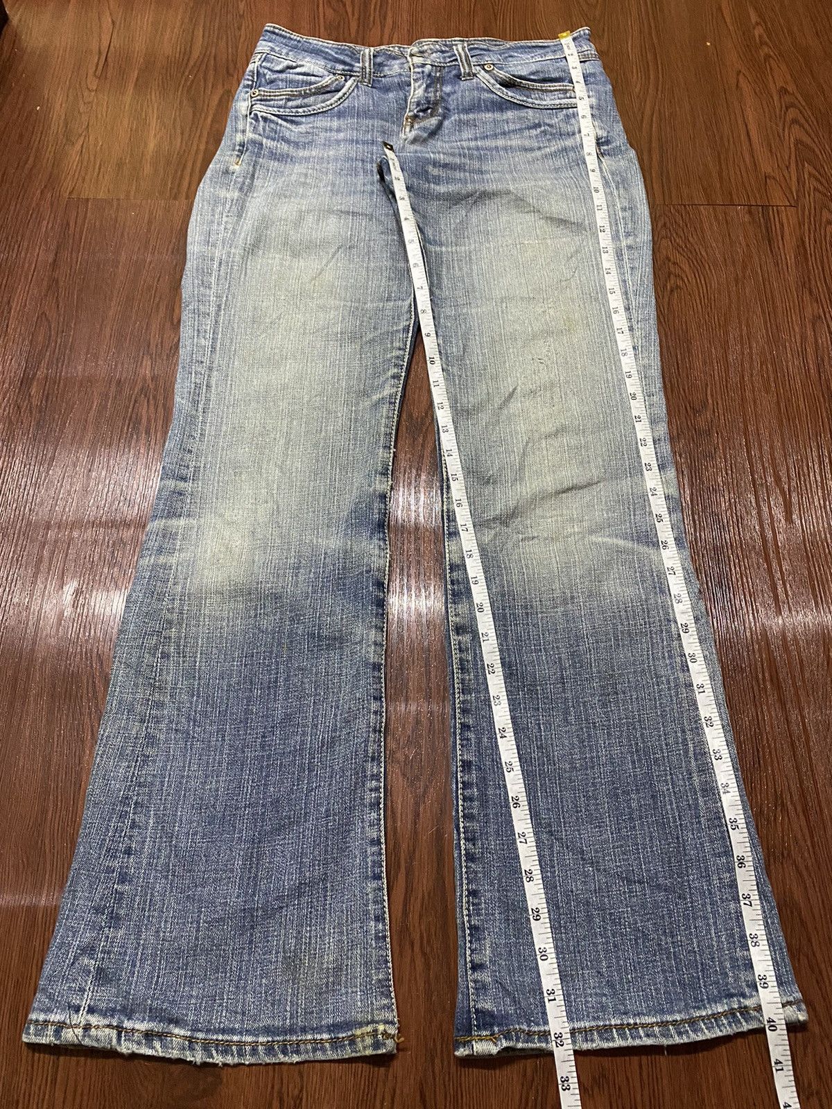 Japanese Brand Vintage Japanese Brands Blue Wash Distressed Flare Jeans Size US 29 - 15 Thumbnail