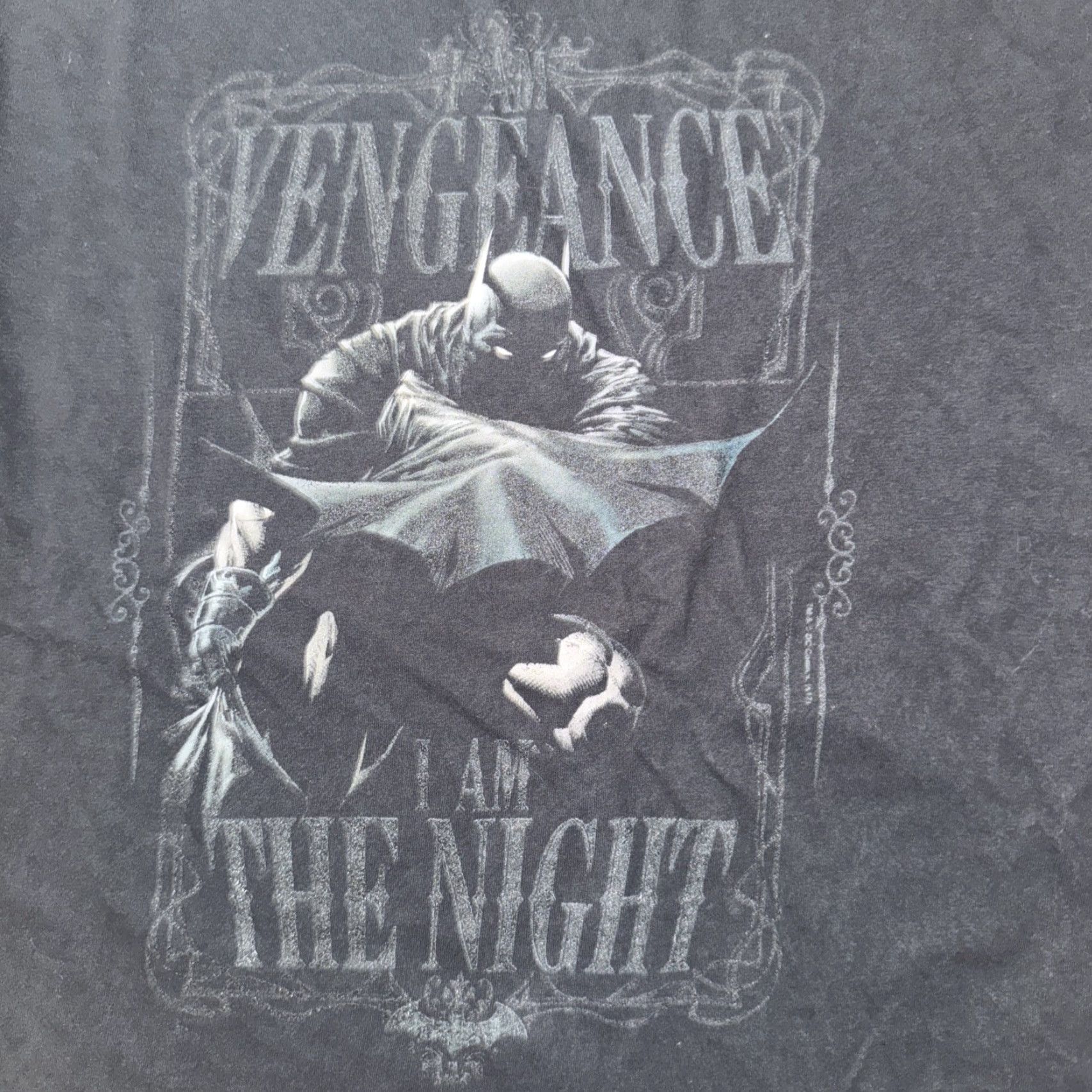 Vintage Batman I Am Vengeance Graphic T-Shirt Black Small DC Comics Dark Knight Mens Shirt Size US S / EU 44-46 / 1 - 2 Thumbnail