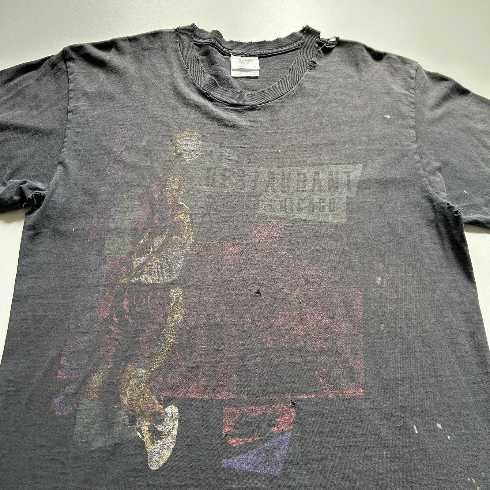 Nike Vintage 90s Nike Michael Jordan Restaurant Shirt Faded Large Size US L / EU 52-54 / 3 - 2 Thumbnail