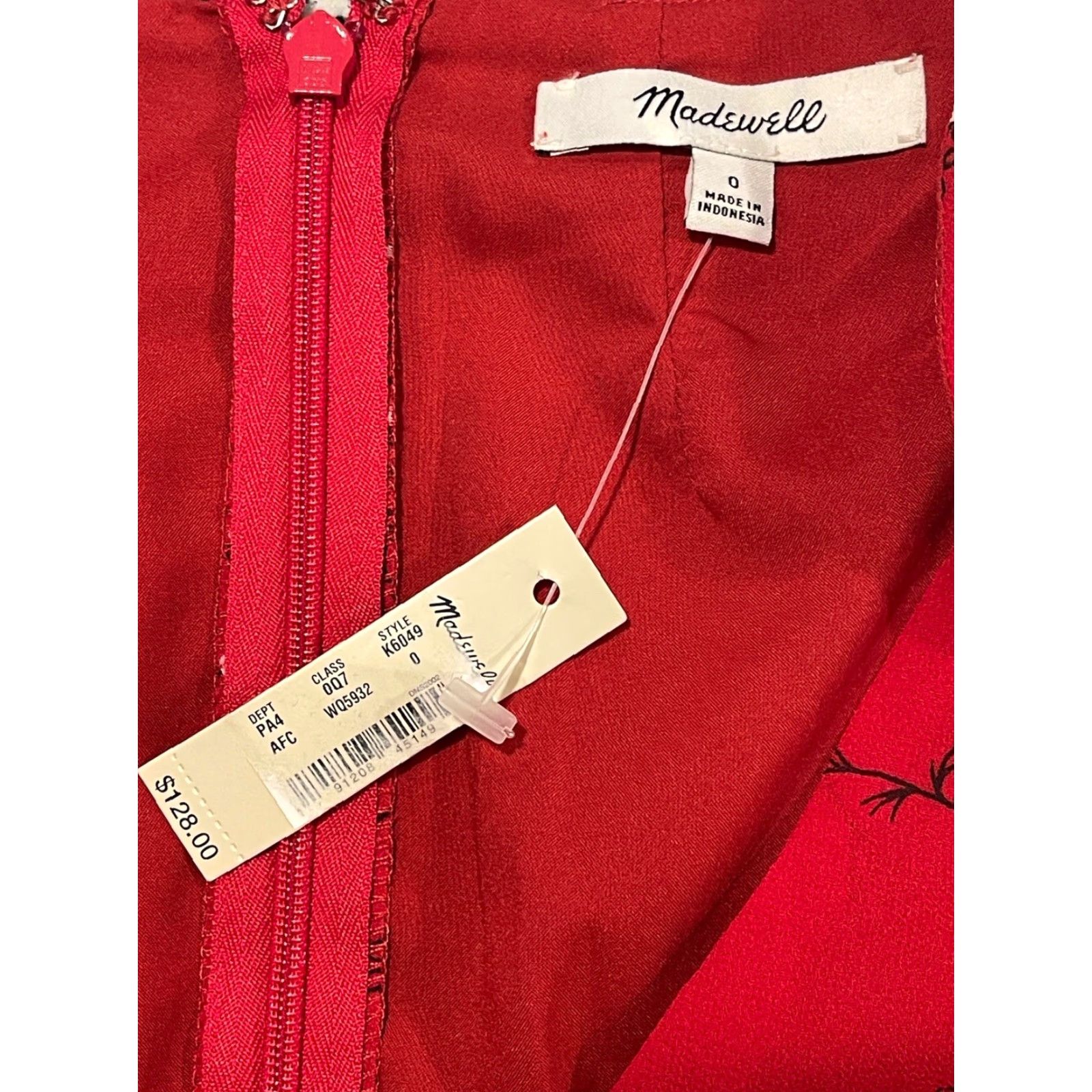 Madewell Madewell Dress Hazelwood Wrap Front Red Mini Windswept Floral Sz 0 Size XS / US 0-2 / IT 36-38 - 4 Thumbnail