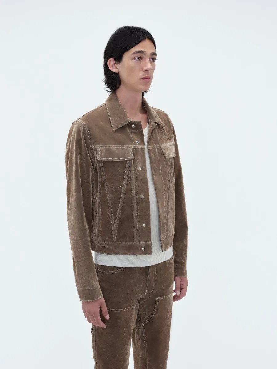 Amiri o1w1db10325 Flocked Ma Trucker Jacket in Brown Size US L / EU 52-54 / 3 - 4 Thumbnail