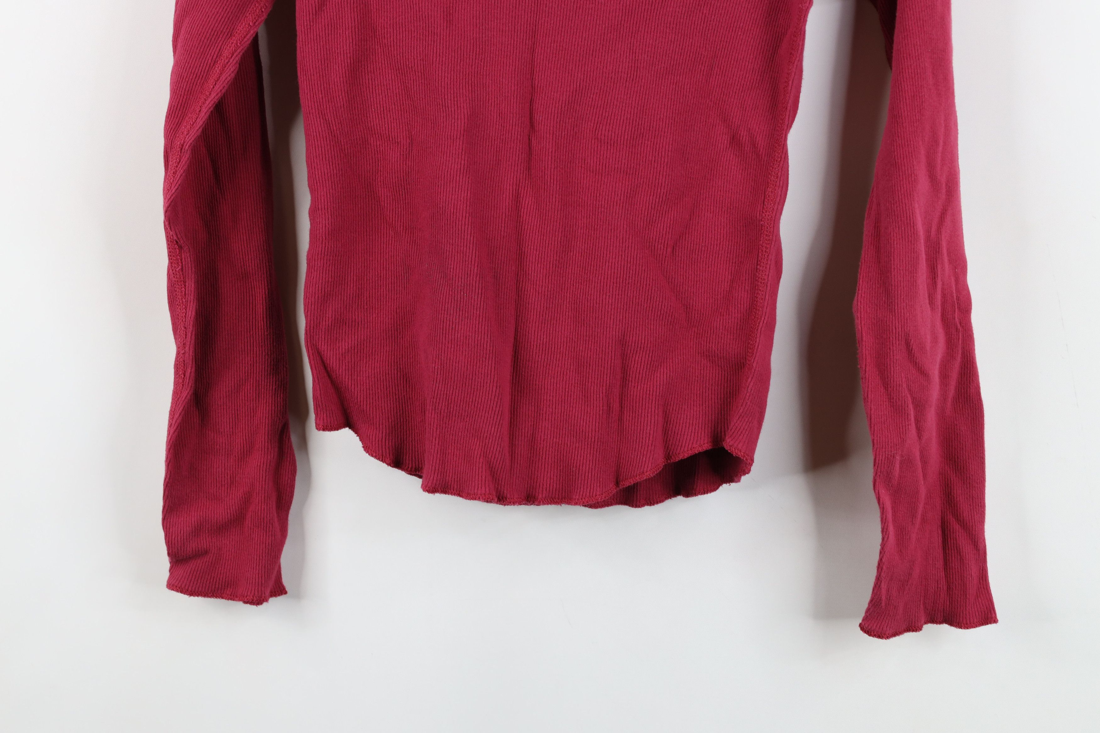 J.Crew Vintage 90s Y2K J Crew Babydoll Ribbed Thermal Knit T-Shirt Size S / US 4 / IT 40 - 10 Thumbnail