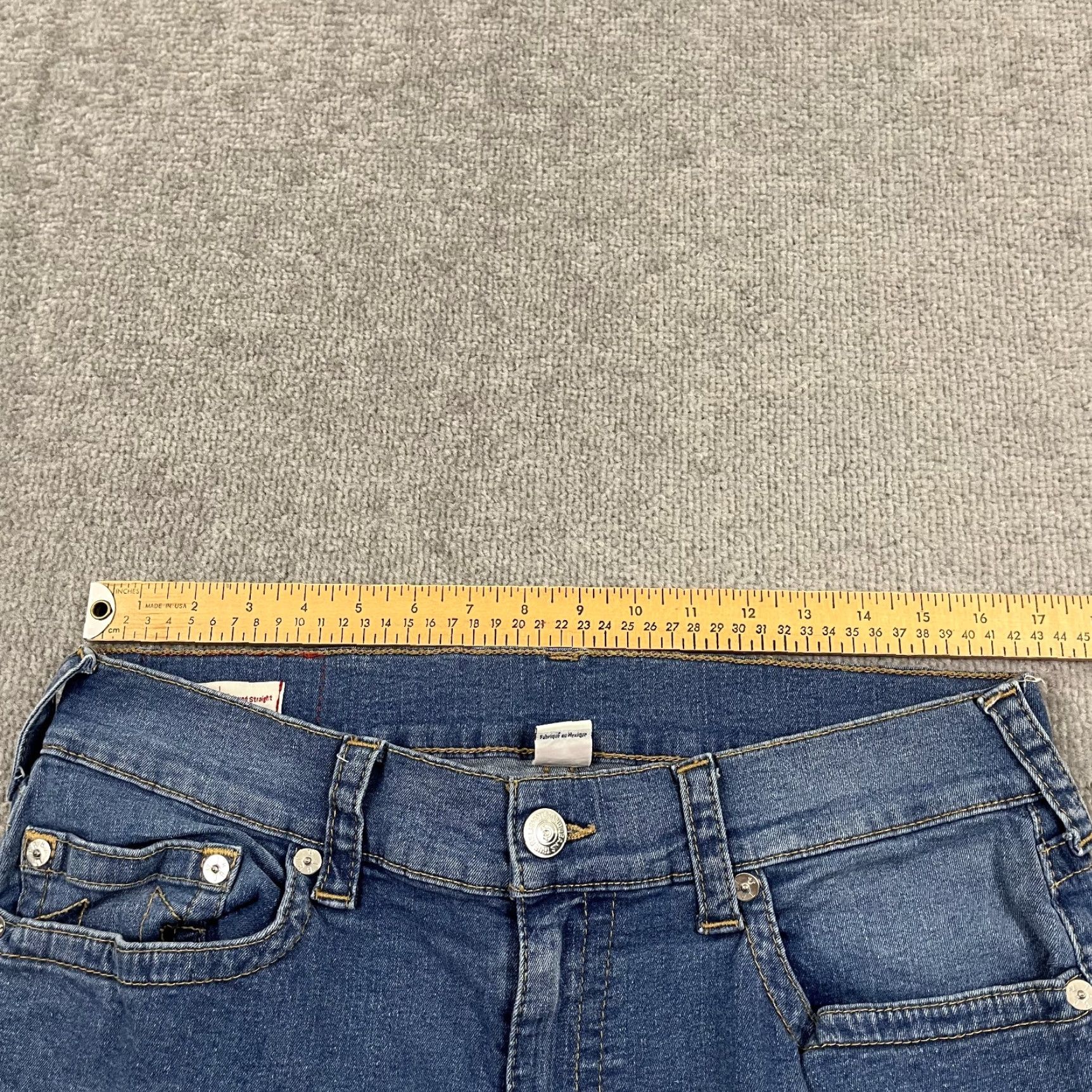 True Religion True Religion Ricky Jeans Mens 34 x 32 Relaxed Straight Blue Denim Hip Hop Pants Size US 34 / EU 50 - 5 Thumbnail