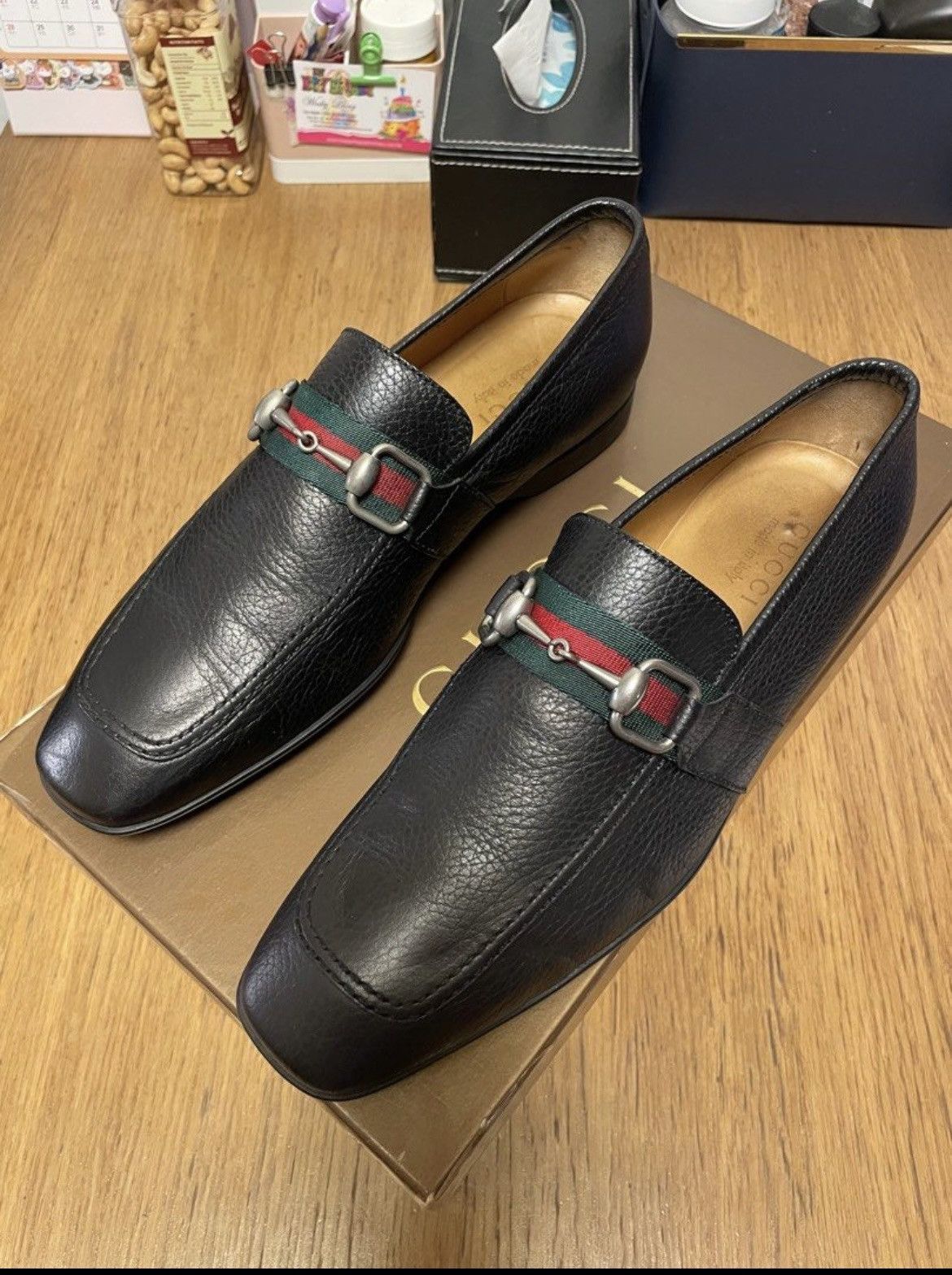 image of Gucci Classic Loafers - Size 39.5 in Black, Men's